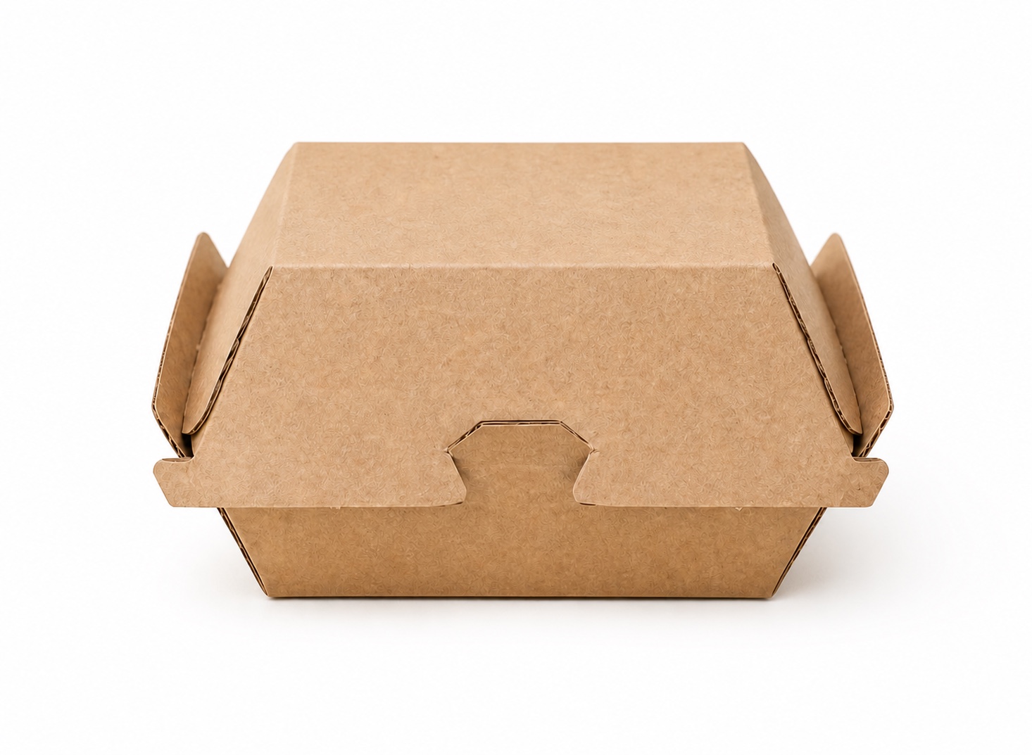 Small corrugated kraft burger box
